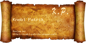 Knebl Patrik névjegykártya